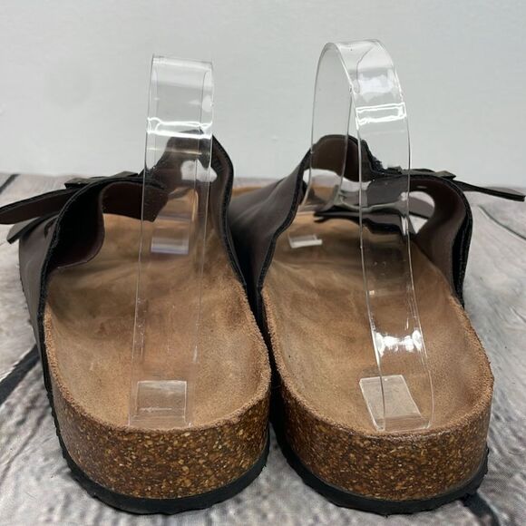 Nautica Men’s Sandals Slip on with wide two straps and buckle size 11 Brown - Picture 3 of 12